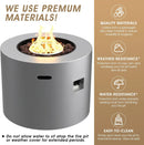 32 Inch Propane Outdoor Fire Pit Table, Round Patio Fire Table 50,000 BTU w/Lid, Lava Rocks, Weatherproof Cover, Alloy Steel Propane Fire Pit Table for Deck, Backyard and Pool, CSA Certified, Gray by GreenHaven Gardens