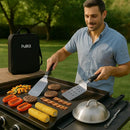 Griddle Accessories Kit for Blackstone Griddle- Stainless Steel Flat Top Grill Tools Set with Spatulas, Basting Cover & Carry Bag - Complete BBQ Cooking Kit for Outdoor, Backyard (Ideal Gift for Men) by GreenHaven Gardens