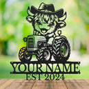 Personalized Highland Cow Name metal Signs,Custom Highland Cow Metal Shed Wall Decor,Black Metal Wall Art Plaques Outdoor wall Decorative Signage (Style B) by CozyNest Decor