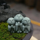 OwMell 3 Japanese Jizo Statue Stone Japanese Buddha Jizo Monk Statue Figurine Memorial Statue Aquarium Decoration Garden Outdoor Ornament 3" - Smiling by GreenHaven Gardens