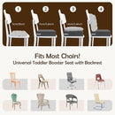 Booster Seat for Kitchen Chair with Comfy Backrest and Adjustable Safety Buckles,Non-Slip Kid Toddler Booster Seat for Dining Table,Portable PU Travel Baby Booster Increasing Cushion Chair by TinyTreasures Baby Boutique