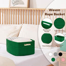 OIAHOMY Storage Basket for Shelves, Closet Cube Storage Bins Baskets for Clothes Blanket Towels, Baby Nursery, Toy Baskets Box, Woven Rope Basket, 15.75*11.81*7.09 IN, 2 Packs Green by TinyTreasures Baby Boutique