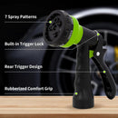 NEXCOVER Garden Hose Nozzle Sprayer - 7 Adjustable Watering Patterns Nozzle for Water Hose, Non-Slip Garden Spray Nozzle for Car Washing, Watering Plants, Pets Showering, Lawns Cleaning, Green by GreenHaven Gardens