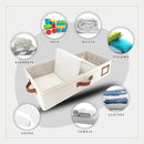 HOMELUX THEORY 2pc Under Bed Storage Containers, Bedroom Under the Bed Drawer Storage Organizer with Bins and Lids, Large Underbed Clothes Storage Box Ideal for Blanket, Fabric, & Shoes (Ivory) by CozyNest Decor