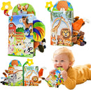 Kimicare 2 PCS Baby Books 0-6 Months, Crinkle Books for Babies, Jungle Tails Soft Cloth Book for Babies 6-12 Months, Infant Farms Sensory Book, Tummy Time Toys by TinyTreasures Baby Boutique