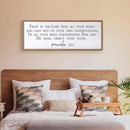 Trust in the Lord With All Your Heart Bible Verse Framed Wall Art, 40''×15'' Rustic Religious Christian Proverbs 3:5-6 Sign, Horizontal Holy Inspirational Catholic Scripture Decor by CozyNest Decor
