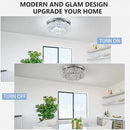 11.8" LED Chandelier 2-Layer Crystal Ceiling Light Fixture with Remote Control Flush Mount Chandelier Light for Hallway Bedroom Living Room Kitchen Foyer(dimmable) by CozyNest Decor
