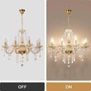 Modern Elegant 8 Lights K9 Crystal Glass Chandelier Golden Pendant Ceiling Lighting European Style for Dining Living Room Bedroom Transparent, 8 E12 Bulbs Required by CozyNest Decor