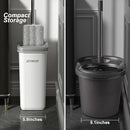 JOYMOOP Mop and Bucket with Wringer Set, Hands Free Flat Floor Mop and Bucket, 60" Mop with 5 Reusable Microfiber Pads, Wet and Dry Use, Floor Cleaning System by CozyNest Decor