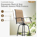 Sophia & William Outdoor Bar Set, Patio Bar Table and Chairs Set, Bar Height Patio Set - 4 x Swivel Bar Chairs(Brown-Padded), 1 x Rectangular Bar Table by CozyNest Decor
