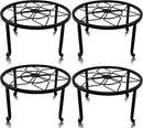 yosager 4 Pack Metal Plant Stands for Flower Pot, Heavy Duty Black Iron Potted Stand Holder, Indoor Outdoor Rustproof Metal Planter Container Round Supports Display Rack for Home & Garden Decor by GreenHaven Gardens
