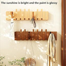 Wall Mounted Piano Key Hanger | Flip Style Hook | Entrance Wall Art Hook, Made of Oak Wood (3 Times Painted, 4 Times Polished) (Beech, 4Hooks)
