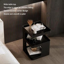 Modern Side Table,Small end Tables for Small Spaces,Black Metal nightstand,Bedside Tables,Accent Table with Storage for Couch, Bedroom,Living Room.No Assembly Required by CozyNest Decor