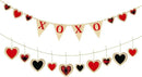 Valentine’s Day Party Decorations Felt XOXO Sign Triangle Pennant Banner Flag Buffalo Plaid Red Black Heart Burlap Garland with Wood Beaded for Wedding Birthday Valentine’s Day Party Supplies by CozyNest Decor
