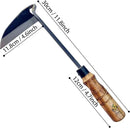 12 Inch Japanese Gardening Hand Weeding Sickle, Weeding Hoe with Long Wooden Handle