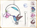 Lolitarcrafts Stained Glass Hummingbird Window Hangings with Flowers, Bird Stained Glass Suncatcher for Window Decor Hummingbird Gifts for Mom,Bird Lovers (Blue with Flower B) by GreenHaven Gardens