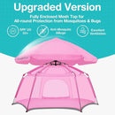 Alvantor Pop Up Playpen- 7'x7'x44”Baby Playpens Large Kids Play Tent Portable and Foldable Playpen Indoor/Outdoor Play Yard with Protective Mesh, UV SPF 50+ Sunshade, and Soft Foam Floor, Pink by TinyTreasures Baby Boutique