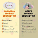 WaldyWop Crochet Kit for Beginners: 3PCS Fruit Squishies Knitting Kits, DIY Craft Kits for Adults w/Video Tutorials & Soft Yarn, Hook - Hobbies Starter Kit for Kids, Birthday Gifts Set for Girls Women by TinyTreasures Baby Boutique