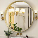 32 Inch Round Bathroom Mirror - Wall Mounted Circle Mirror with Metal Frame, Modern Mirror Suitable for Bathroom, Vanity, Entryway, Living Room, Wall Decor,Gold by CozyNest Decor