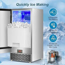 Commercial Ice Maker Machine 120 LBS/24H, 60 LBS Cold Preservation Bin for 4-6 H, Freestanding Undercounter Ice Maker Stainless Steel, 40 Ice Trays Built-in Ice Machine for Restaurant Bar Kitchen Cafe by CozyNest Decor