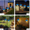 2 Pack Hanging Solar Lantern Lights with Shepherd Hook, Metal Waterproof Warm White Edison Bulb Lights for Garden Outdoor Pathway (Bule) by GreenHaven Gardens