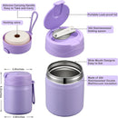 17oz Soup Thermo for Hot Food Kids,Insulated Food Jar with Spoon,Thermo Hot Food Lunch Container,Wide Mouth Leakproof Stainless Steel Lunch Box for School-Purple by TinyTreasures Baby Boutique