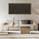 IARTTOP Large Black Framed Wood Wall Art for Living Room Abstract Modern Wooden Wall Decor Neutral Geometric Wall Sculpture Bedroom Office 20x40 Inch by CozyNest Decor