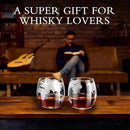 Whiskey Glass for Men, Whiskey Globe Glass for Liquor, Bourbon, Vodka, Cocktails, Scotch liquor Father's Day Anniversary Unique Gifts - 310ml Gifts for Men, 2 pcs by CozyNest Decor