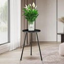 Tall Plant Stand, Mid Century Wood Indoor Plant Stand Black Plant Table for Flower Pots, Metal Plant Holder, Modern Home Decor Small Round Side End Table (11.8"x20") by GreenHaven Gardens