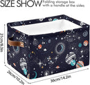 Storage Basket Bin Space Galaxy Constellation Organizer Basket Collapsible Shelf Basket Cube with handle for Nursery Bedroom Bathroom, one sizex1 by TinyTreasures Baby Boutique