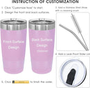 Personalized Tumbler for Her - Valentines & Graduation Gift, Insulated Stainless Steel, 20oz (Light Purple) by TinyTreasures Baby Boutique