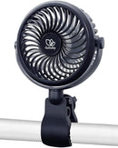 liuliuby Baby Stroller Fan with Clip | Clip On Fan for Baby Car Seat | Portable & Rechargeable with Durable Clamp | Stroller Accessories | Small Cooling USB Chargeable Battery (Jet Black) by TinyTreasures Baby Boutique