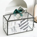 Wedding Card Box with Slot, 12.6'' Large Glass Card Boxes for Reception, Black Geometric Holder, Clear Decorative Storage Box with Lock for Baby Shower, Birthday Party, Christmas, Bridal Shower by CozyNest Decor