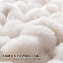 EVERGRACE Ultra Soft Luxury Fluffy Ridgeline Faux Rabbit Fur Throw Blanket, Thick Warm Bubble Throw for Bed, Cozy Plush Reversible Blankets for Couch, Chair, Sofa, Ivory White, 50x60 Inches, 870 GSM by CozyNest Decor