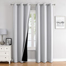 ChrisDowa 100% Blackout Curtains for Bedroom with Black Liner, 2 Thick Layers Total Blackout Thermal Insulated Grommet Window Curtains 2 Panels Set (Greyish White, 42 x 84 Inch) by TinyTreasures Baby Boutique