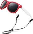 RIVBOS Kids Sunglasses Polarized UV Protection Flexible Rubber Glasses Shades with Strap for Boys Girls RBK004 by TinyTreasures Baby Boutique
