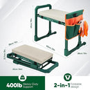 Garden Kneeler and Seat Foldable Kneeling Chair with Extendable Legs & Thickened Pad,Heavy Duty Foldable Gardener Stool with Tool/Storage Bags for Grandparents Gardeners by GreenHaven Gardens