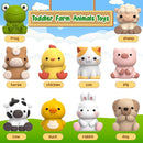 Learning Toy for Toddlers 1 2 3 Year Old, 10 Farm Animal Toys & 10 Barns, Counting, Matching & Sorting Montessori Educational Sensory Toys, Christmas Birthday Easter Gift for Baby Boy Girl 1-3 by TinyTreasures Baby Boutique