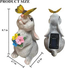 YODY Solar Garden Statues Outdoor Decor- Yard Decorations for Patio, Balcony, Backyard, Lawn Ornaments - Rabbit Figurines with LED Light- Unique Birthday House Warming Gifts for Women, Mom, Grandma