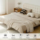 lifein Throw Blanket for Couch, Soft Boho Decor Bed Throw,Cozy White Chenille Knitted Small Farmhouse Lightweight Throw for Spring(White/Cream,50 * 60")