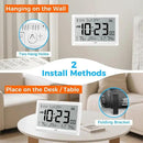 Wall Clock Atomic with Indoor Outdoor Temperature Battery Powered, Easy Reading with 10.5 Inch Large LCD Display, 330FT Range Table Wall Clock with DST, 12/24 Hour for Living Room Kitchen (White) by CozyNest Decor