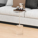 Acrylic End Table, Modern Minimalist Acrylic Side Tables, Clear Side Table for Living Room, Bedroom, Office, Drink Table (12" D x 12" W x 21" H, Transparent) by CozyNest Decor
