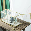 Glass Wedding Card Box with Slot, 12.6 inch Large Clear Card Box Gold Brass Gift Card Storage Box with Lock for Wedding Receptions, Baby Shower, Birthday Party, Bridal Shower by CozyNest Decor