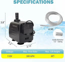 Automatic Submersible Pump With Level Sensor,110V Fountain Water Pump For Pond, Aquariums,Fish Tank, Hydroponics,PM05 by GreenHaven Gardens
