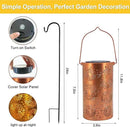 Mothers Day Gifts, Fireworks Solar Lanterns Outdoor Hanging, Hollowed-Out Metal Waterproof LED Garden Decor Light for Patio Yard Pathway Lawn Front Porch Tree, Birthday Gifts for Women Mom Grandma by GreenHaven Gardens