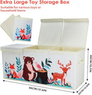 Toy Box Chest for Kids, Collapsible Oxford Toy Storage Box with Handles for Boys Girls, Extra Large Sturdy Waterproof Toy Organiser for Bedroom Playroom, 37.7×12.5×15.7 Inch (Forest Animals) by TinyTreasures Baby Boutique
