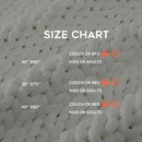 YnM Cooling Chunky Throw Blanket, Medium-Weight, Hand Knitted, Skin Friendly, Ventilated and Breathable, Machine Washable, Home Décor Piece for Couch, Sofa and Bed (White, 40x50 Inch) by CozyNest Decor