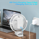 12000mAh Clip on Fan 30H Longest Runtime, 8in Portable Fan Rechargeable, Ultra Quiet with Heavy-Duty Clamp, USB Desk Fans for Golf Cart,Office Desk, Treadmill, Camping, Bedroom by TinyTreasures Baby Boutique