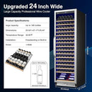 Upgraded 190 Bottles Wine Cooler Refrigerator,24 Inch Wide Wine Fridge with Professional Temperature Control System, Freestanding or Built-in installation, Quiet Operation