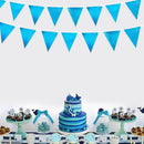 Sky Blue Party Decorations - Light Blue Triangle Pennant Banner Flag - Metallic Fabric Bunting for Graduation, Wedding, Retirement, Birthday, Under The Sea, Nautical, Ahoy, Party Decor Supplies by GreenHaven Gardens